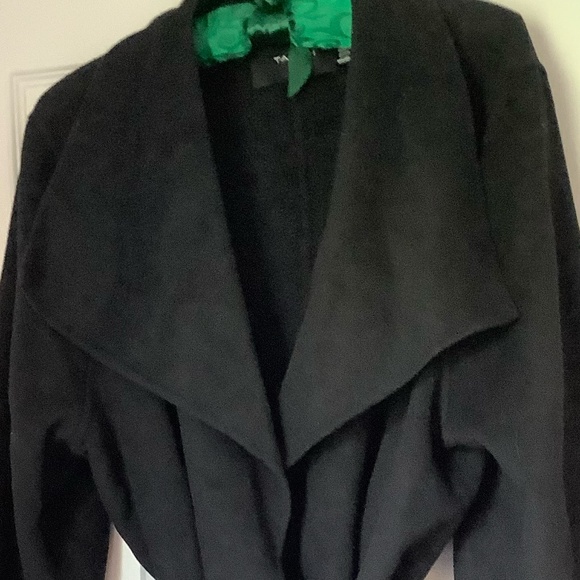 Tahari Wool Blend, Kimono Black Robe Coat With Belt NWT 2X - Picture 2 of 10